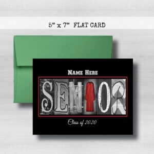 Senior Personalized Graduation Cards, Congratulations, 5" x 7" FLAT CARD, Class of 2021