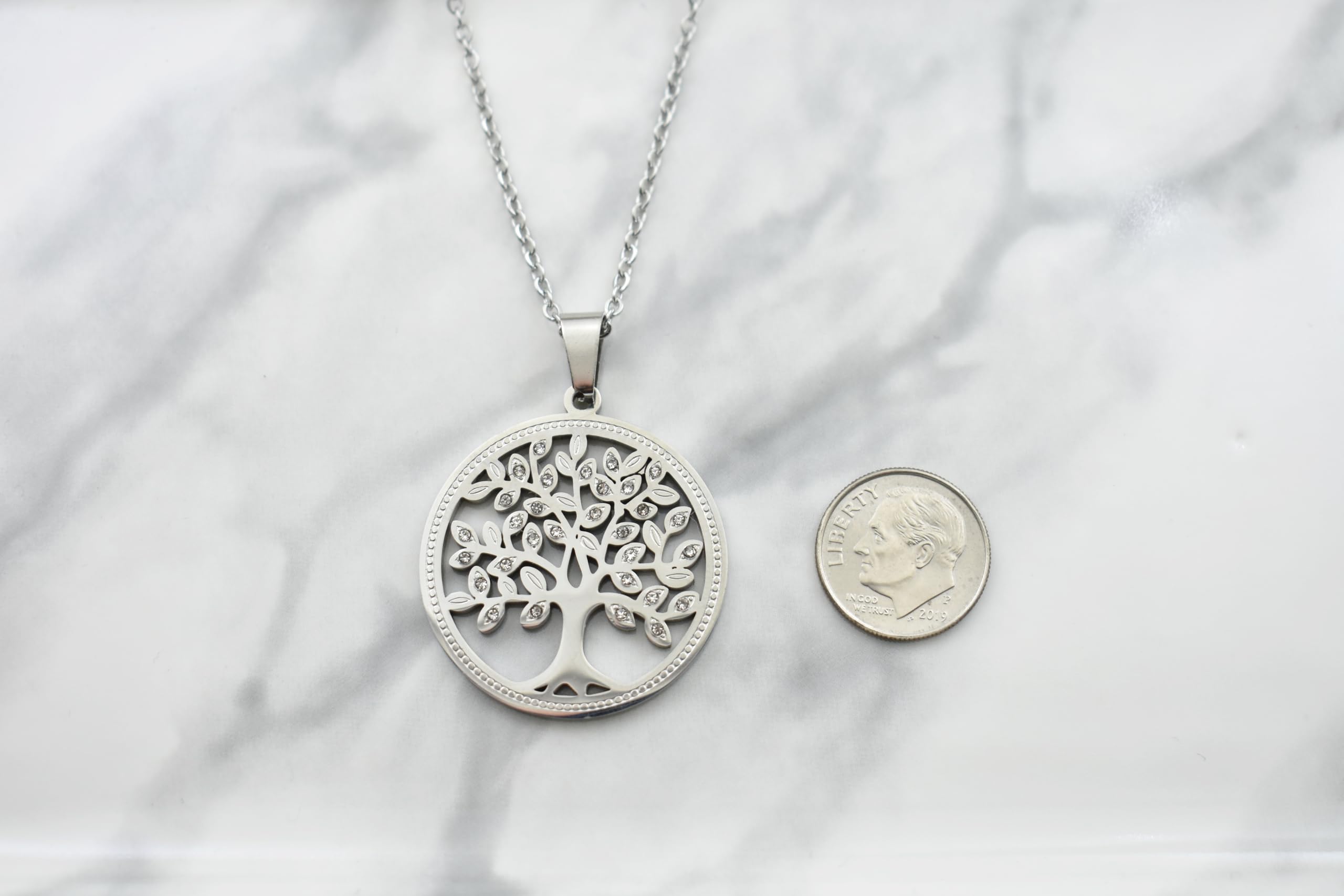 Daughter-In-Law Gift. Bridal Shower Gift From Mother-In-Law to Be. Tree of Life Pendant. Stainless Steel Jewelry. Family Tree.