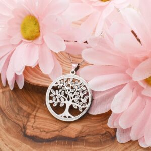 Daughter-In-Law Gift. Bridal Shower Gift From Mother-In-Law to Be. Tree of Life Pendant. Stainless Steel Jewelry. Family Tree.