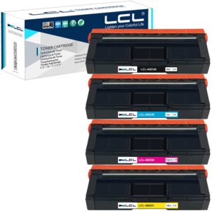 LCL Remanufactured Toner Cartridge Replacement for Ricoh 408348 408349 408350 408351 M C250 M C250FWB PC300W (4-Pack Black Cyan Magenta Yellow)