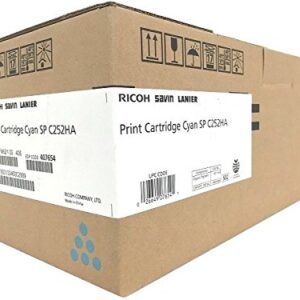 Ricoh 407654 Genuine Cyan Toner Cartridge, 6000 Page Yield Print Cartridge for SP C252