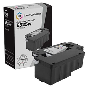 ld products compatible toner cartridge replacement for 593-bbjx dpv4t dell e525w black toner to use with multi-function e525w e525 525w printer (black)