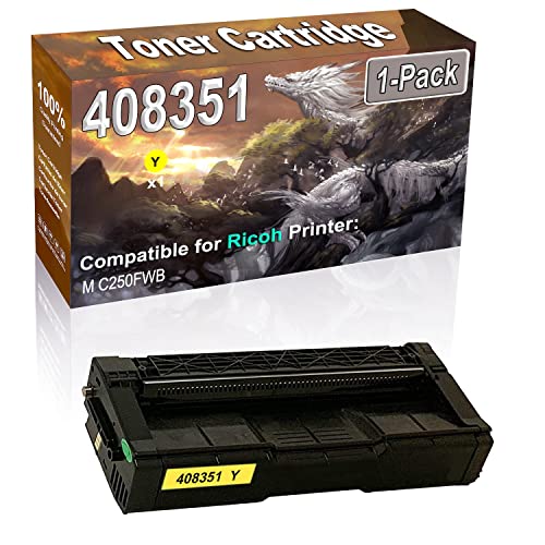 1-Pack (Yellow) Compatible M C250FWB Color Toner Cartridge (High Capacity) Replacement for Ricoh M C250 (408351) Toner Cartridge