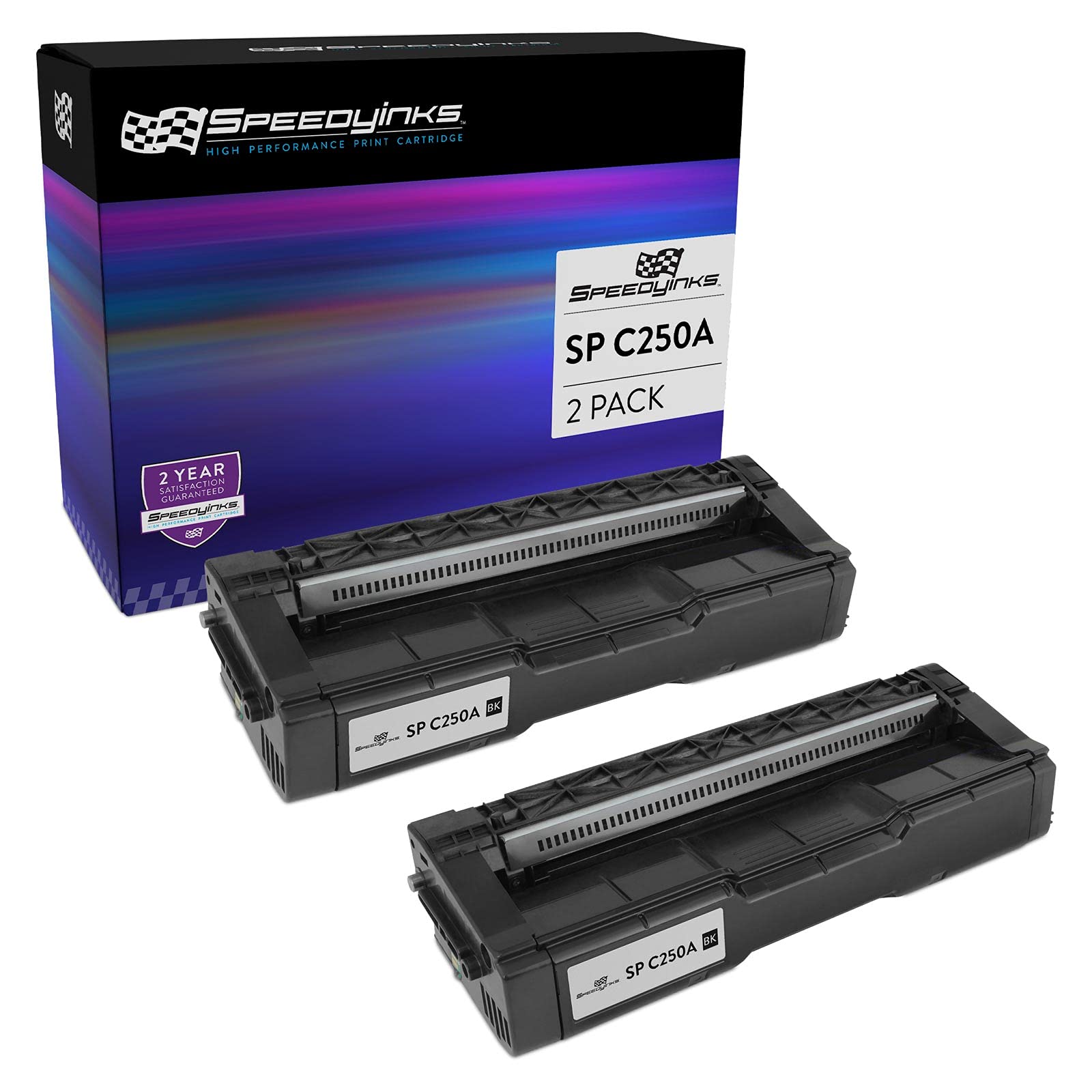 Speedy Inks Compatible Toner Cartridge Replacement for Ricoh SP C250 407539 (Black, 2-Multipack) Compatible with The following Ricoh Printer Model SP C250DN