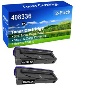 siniya 2-pack (black) compatible high yield 408336 laser printer toner cartridge used for ricoh m c250 c250fw c250fwb c251fw, p c300 c300w c301 c301w c311w printer