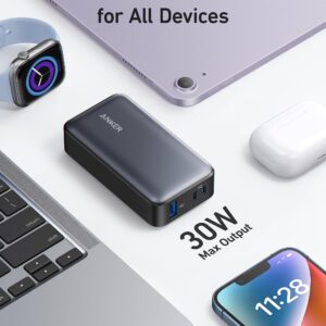 Anker Power Bank, Power IQ 3.0 Portable Charger with PD 30W Max Output (PowerCore 30W), 10,000mAh Battery Pack for iPhone 15/15 Plus/15 Pro/15 Pro Max, MacBook, Dell, Microsoft Surface, and More