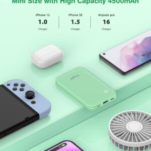 TG90° 4500mah Small Power Bank with Built-in Cable, Pocket Friendly Portable Battery Pack Charger Compatible with iPhone 14/14 Pro/13/13 Pro/12/12 Pro/11/11 Pro/X/XS/SE and More