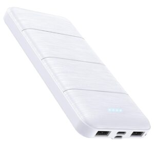 loveledi portable-charger-power-bank - 15000mah dual usb power bank output 5v3.1a fast charging portable charger compatible with smartphones and all usb devices(white)