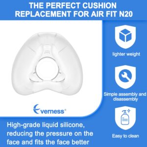 2 Packs Replacement Cushion (M) Compatible with N20, Snug Fit & Softer Wear, Compatible with Original Frame, Great-Value & Durable Replacement Supplies by Everness (M)