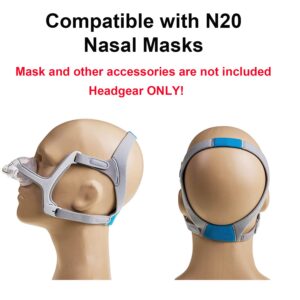 Replacement Headgear Strap for N20 Nasal Pillow CPAP Mask, LALASTAR CPAP Headgear Compatible with N20, Adjustable Headband (Headgear ONLY) Medium Size