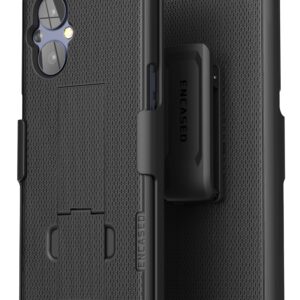 Encased DuraClip Designed for OnePlus Nord N20 5G Belt Case - Slim Phone Cover with Kickstand and Holster Clip (Black)