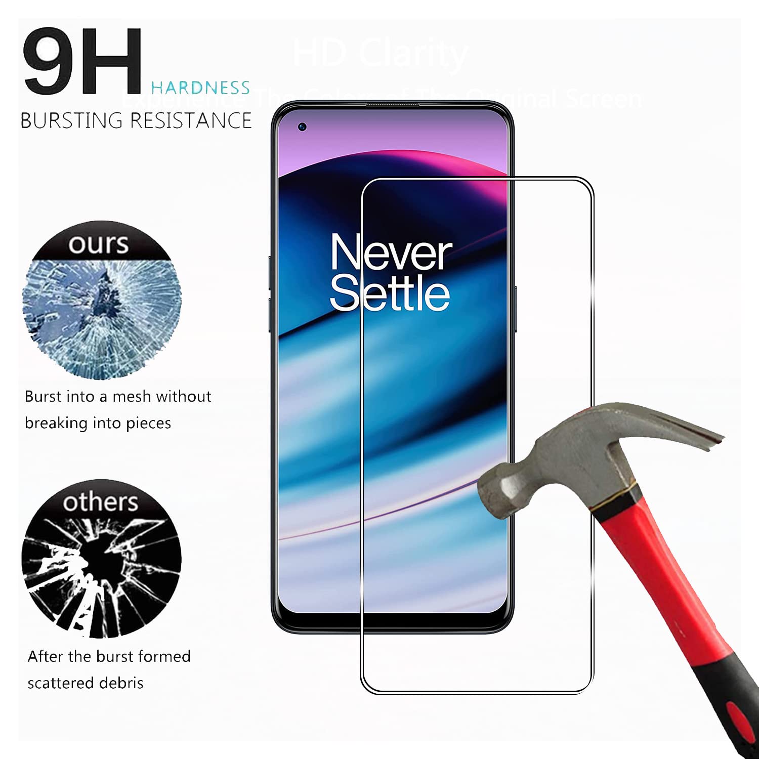 YIFNTANG [3 Pack] Tempered Glass Screen Protector for OnePlus Nord N20 5G,HD Clear,9H Hardness, Anti Scratch,Compatible with OnePlus Nord N20 5G