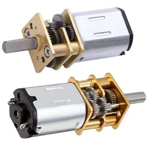 Sopepoyie N20 DC 3V Mini Metal Gear Motor Micro Speed Reduction Gear Motor 1000RPM Metal Gear Micro Motor 2PCS