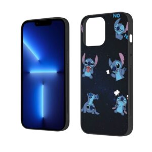 LARUZE for OnePlus Nord N20 5G, Cartoon Ohana Blue Animal Stih #08 Protective Smooth Silicone Shockproof Soft TPU Black Phone Case Back Cover