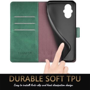 SUANPOT for Oneplus Nord N20 5G Wallet case 【RFID Blocking】 Credit Card Holder, Flip Folio Book PU Leather Phone case Shockproof Cover Women Men for OnePlus Nord N20 5G case Sea Green