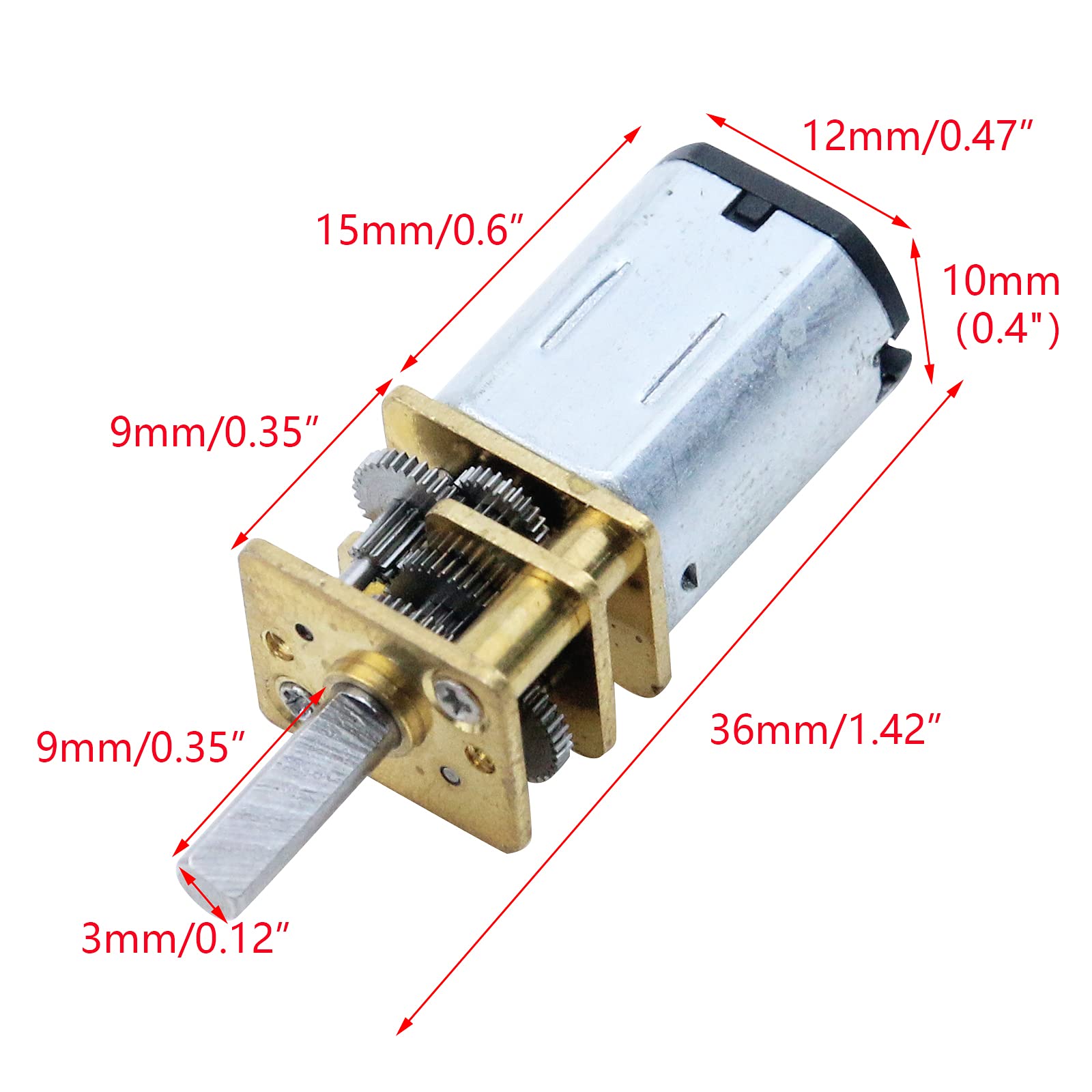 Antrader 30 RPM DC 6V Micro DC Geared Electric Motor GA12-N20 Mini Deceleration Gear Reduction Motors for RC Car, Robot Model, DIY Engine Toys