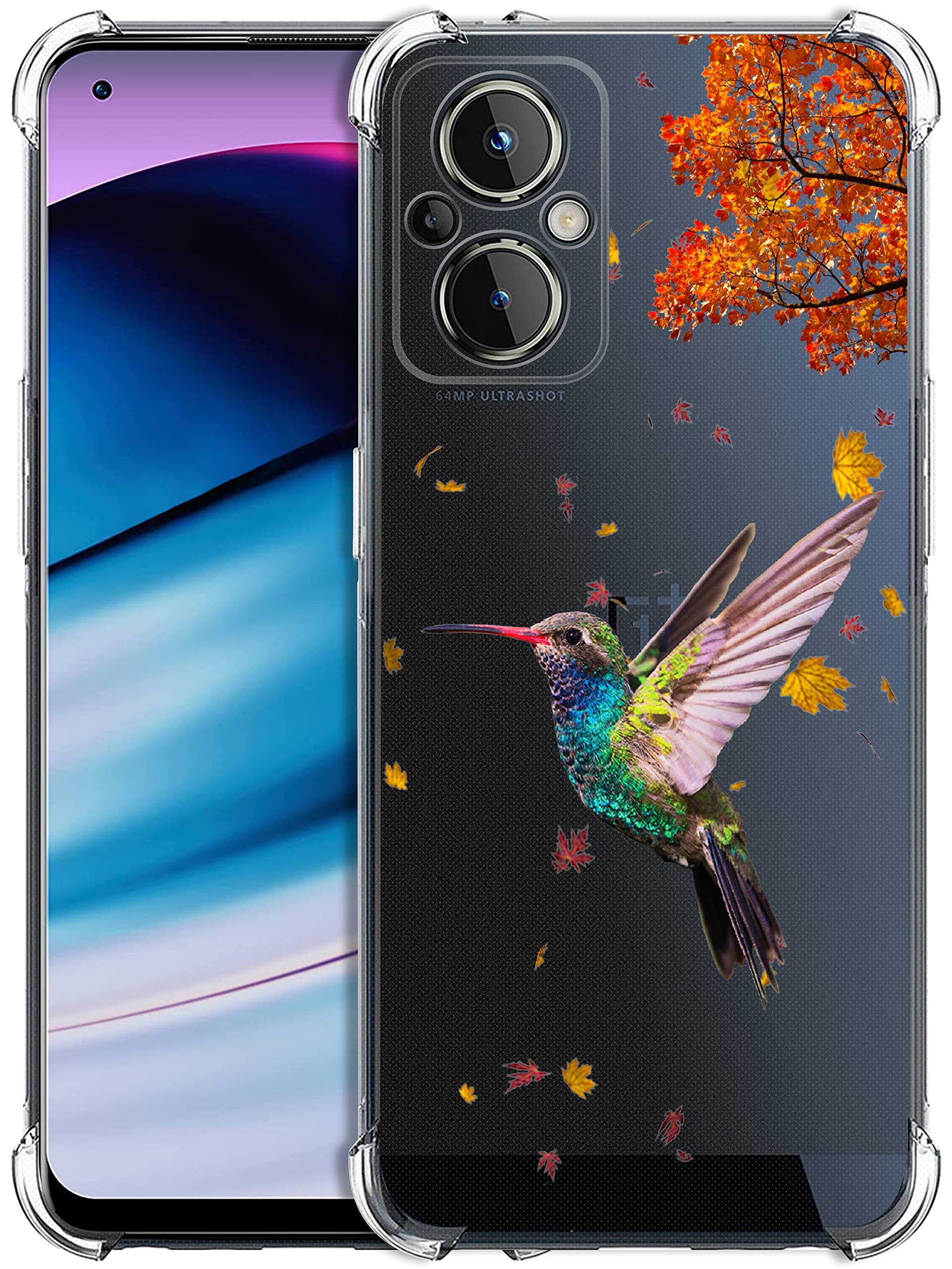 Glisten - OnePlus Nord N20 Case, OnePlus N20 5G Case - Humming Bird Teal Design Printed Slim Fit Clear Transparent Soft TPU Shockproof Designer Back Case/Cover for OnePlus Nord N20.