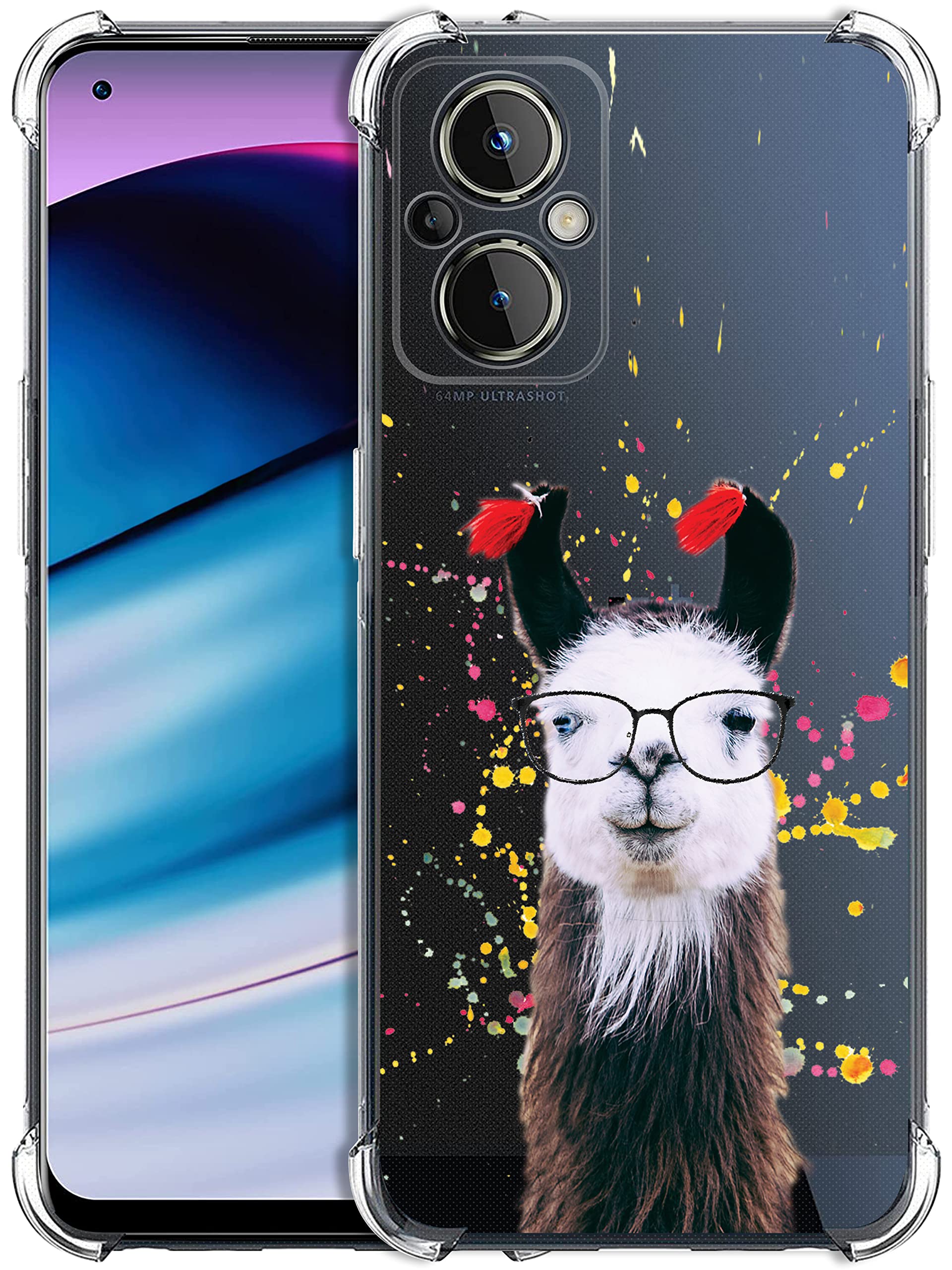 Glisten - OnePlus Nord N20 Case, OnePlus N20 5G Case - Watercolor Llama Design Printed Slim Fit Clear Transparent Soft TPU Shockproof Designer Back Case/Cover for OnePlus Nord N20.