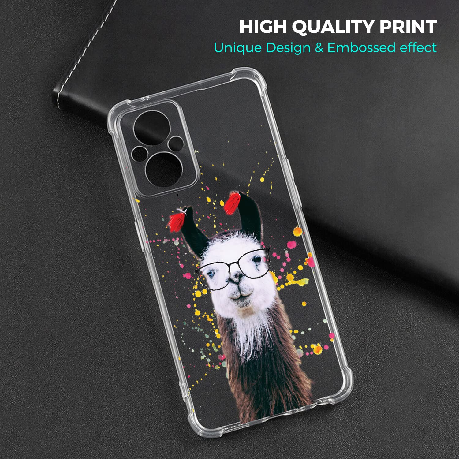 Glisten - OnePlus Nord N20 Case, OnePlus N20 5G Case - Watercolor Llama Design Printed Slim Fit Clear Transparent Soft TPU Shockproof Designer Back Case/Cover for OnePlus Nord N20.