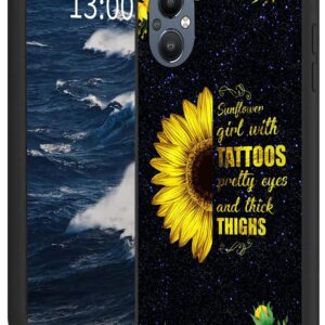 BREIDMKFM Case for OnePlus Nord N20 5G, for OnePlus Nord N20 5G Phone Case, Slim Lightweight Shockproof Soft Protective TPU Case Cover Fit for 1+ Nord N20 5G, Sunflower Girl with Tattoos