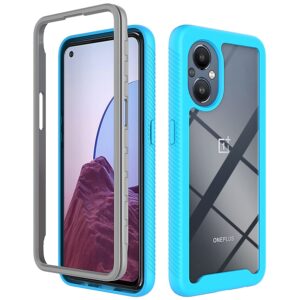 damondy for oneplus nord n20 phone case, oneplus nord n20 5g case,360 full body protection rugged clear shockproof case protective cover fit for oneplus nord n20 5g -sky blue