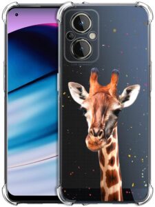 glisten - oneplus nord n20 case, oneplus n20 5g case - watercolour giraffe design printed slim fit clear transparent soft tpu shockproof designer back case/cover for oneplus nord n20.