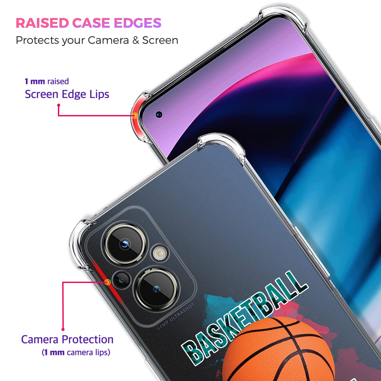 Glisten - OnePlus Nord N20 Case, OnePlus N20 5G Case - Basketball is Life Design Printed Slim Fit Clear Transparent Soft TPU Shockproof Designer Back Case/Cover for OnePlus Nord N20.