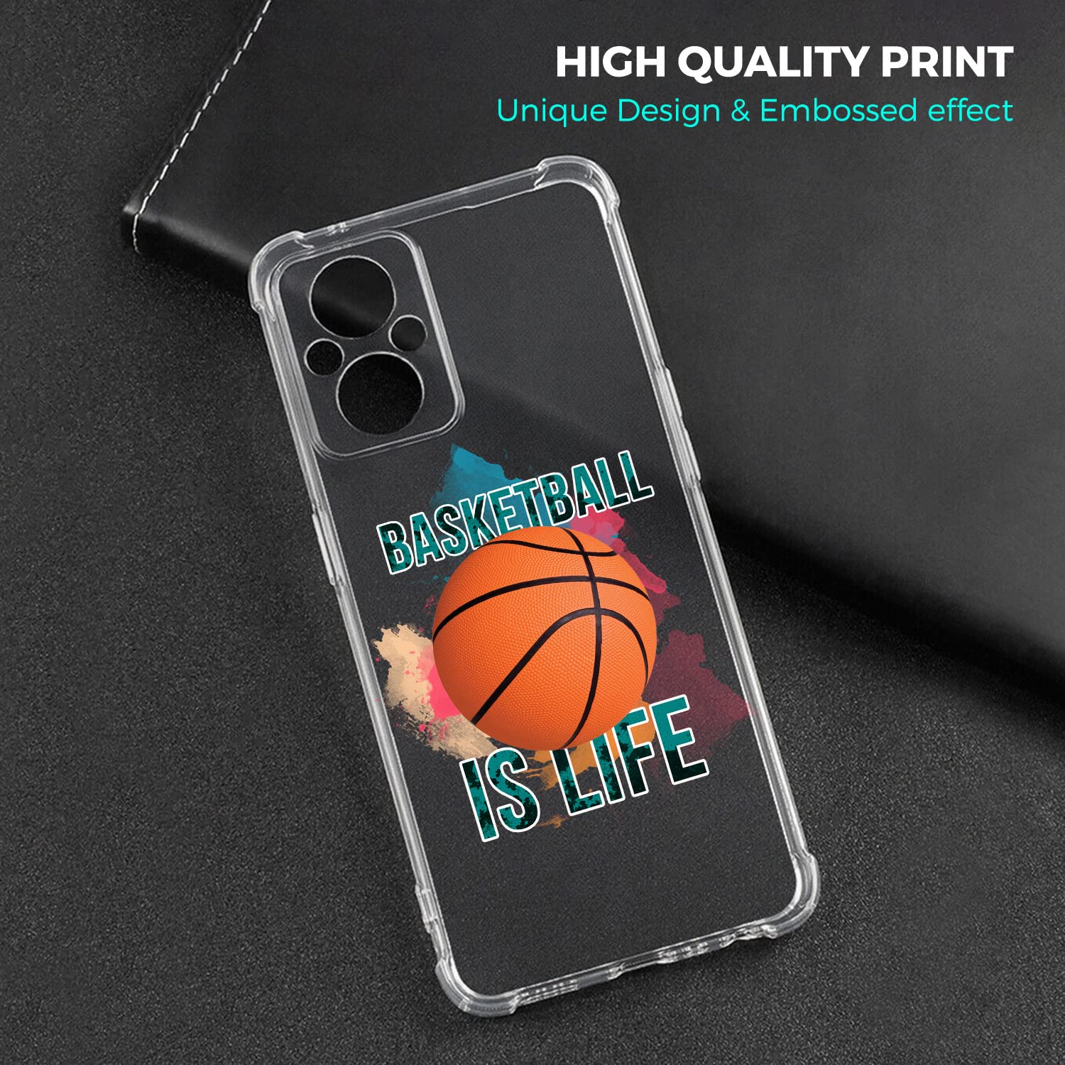 Glisten - OnePlus Nord N20 Case, OnePlus N20 5G Case - Basketball is Life Design Printed Slim Fit Clear Transparent Soft TPU Shockproof Designer Back Case/Cover for OnePlus Nord N20.