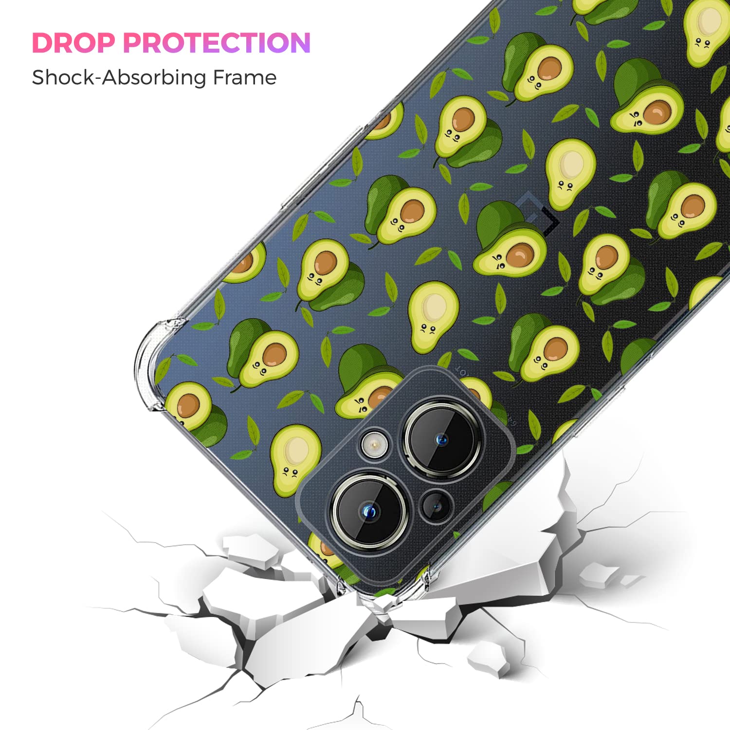 Glisten - OnePlus Nord N20 Case, OnePlus N20 5G Case - Avocado Fruit Pattern Design Printed Slim Fit Clear Transparent Soft TPU Shockproof Designer Back Case/Cover for OnePlus Nord N20.