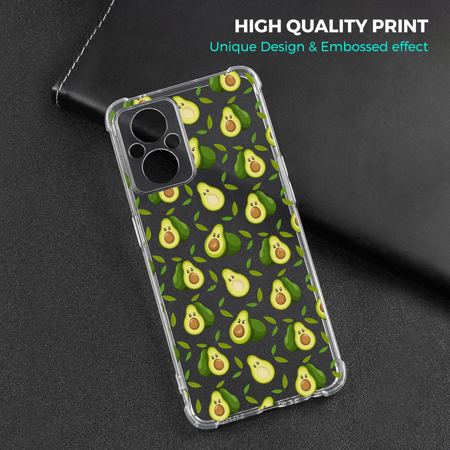 Glisten - OnePlus Nord N20 Case, OnePlus N20 5G Case - Avocado Fruit Pattern Design Printed Slim Fit Clear Transparent Soft TPU Shockproof Designer Back Case/Cover for OnePlus Nord N20.