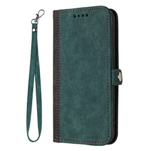 watsky for oppo a57/realme v23/a77 5g/a57e 4g/a57s 4g/a77 4g/1+nord n20 se 4g contrast flip phone case dark green