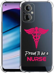 glisten - oneplus nord n20 case, oneplus n20 5g case - proud to be a nurse design printed slim fit clear transparent soft tpu shockproof designer back case/cover for oneplus nord n20.