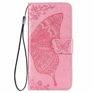 huangtaoli phone cover for oneplus nord n20 5g, butterfly embossed pu leather wallet flip phone cover for oneplus nord n20 5g
