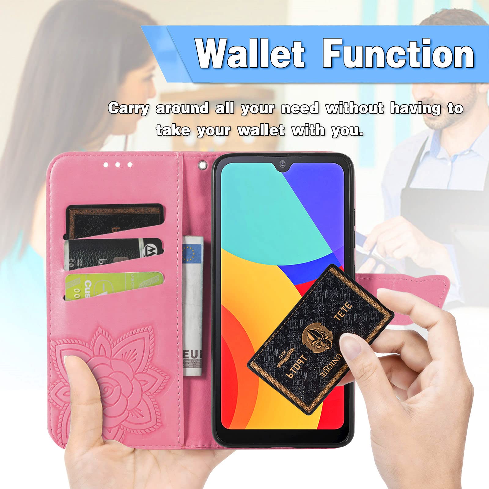 HUANGTAOLI Phone Cover for OnePlus Nord N20 5G, Butterfly Embossed PU Leather Wallet Flip Phone Cover for OnePlus Nord N20 5G