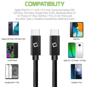 Dual USB-C/PD 60W Fast Charging Cord Compatible with OnePlus Nord N20 5G Plus 5Gbps Data Transfer for Power Delivery Hi Capacity Charging (White)