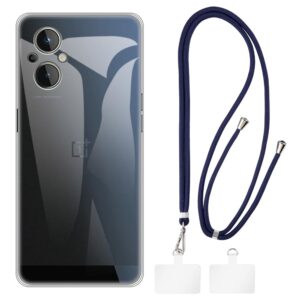 shantime oneplus nord n20 5g case + universal mobile phone lanyards, neck/crossbody soft strap silicone tpu cover bumper shell for oneplus nord n20 5g (6.43”)