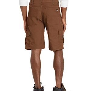 Dickies Men's Big and Tall Tough Max 11 Inch Relaxed Fit Duck Cargo Short, Timber Brown, 56