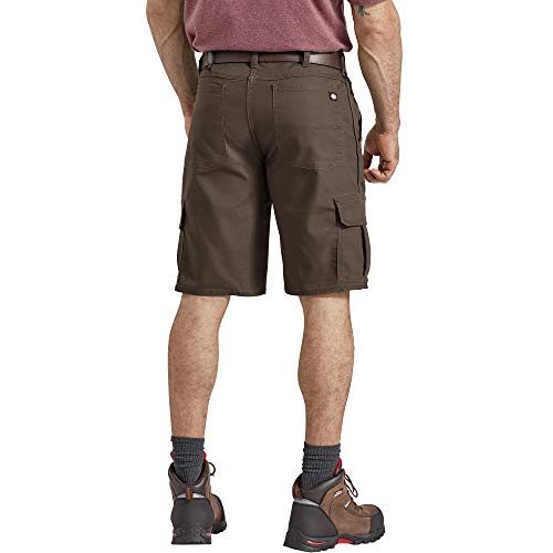 Dickies Men's Big and Tall Tough Max 11 Inch Relaxed Fit Duck Cargo Short, Timber Brown, 56