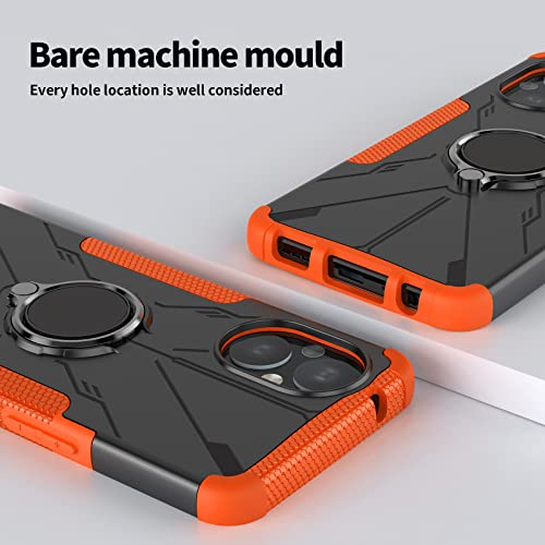 Military Case for OnePlus Nord N20 Tough Rugged Dual Layer Case Hybrid Cover with 360°Ring Holder Kickstand for OnePlus Nord N20