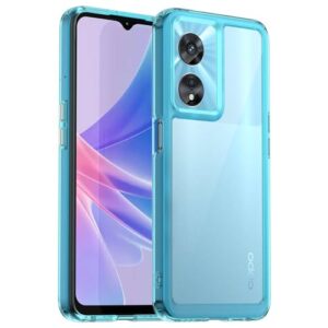 case for oneplus nord n20 se,flexible press button,transparent case,anti-fingerprint.360°full protection-blue(transparent)