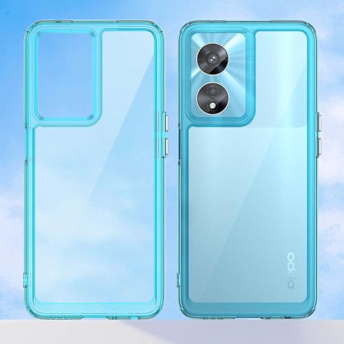 Case for Oneplus Nord N20 SE,Flexible Press Button,Transparent case,Anti-Fingerprint.360°Full Protection-Blue(Transparent)