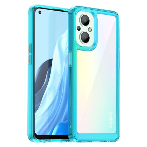 Case for Oneplus Nord N20 5G,Flexible Press Button,Transparent case,Anti-Fingerprint.360°Full Protection-Blue(Transparent)