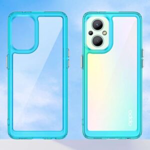 Case for Oneplus Nord N20 5G,Flexible Press Button,Transparent case,Anti-Fingerprint.360°Full Protection-Blue(Transparent)