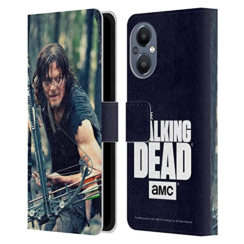 Head Case Designs Officially Licensed AMC The Walking Dead Lurk Daryl Dixon Leather Book Wallet Case Cover Compatible with OnePlus Nord N20 5G