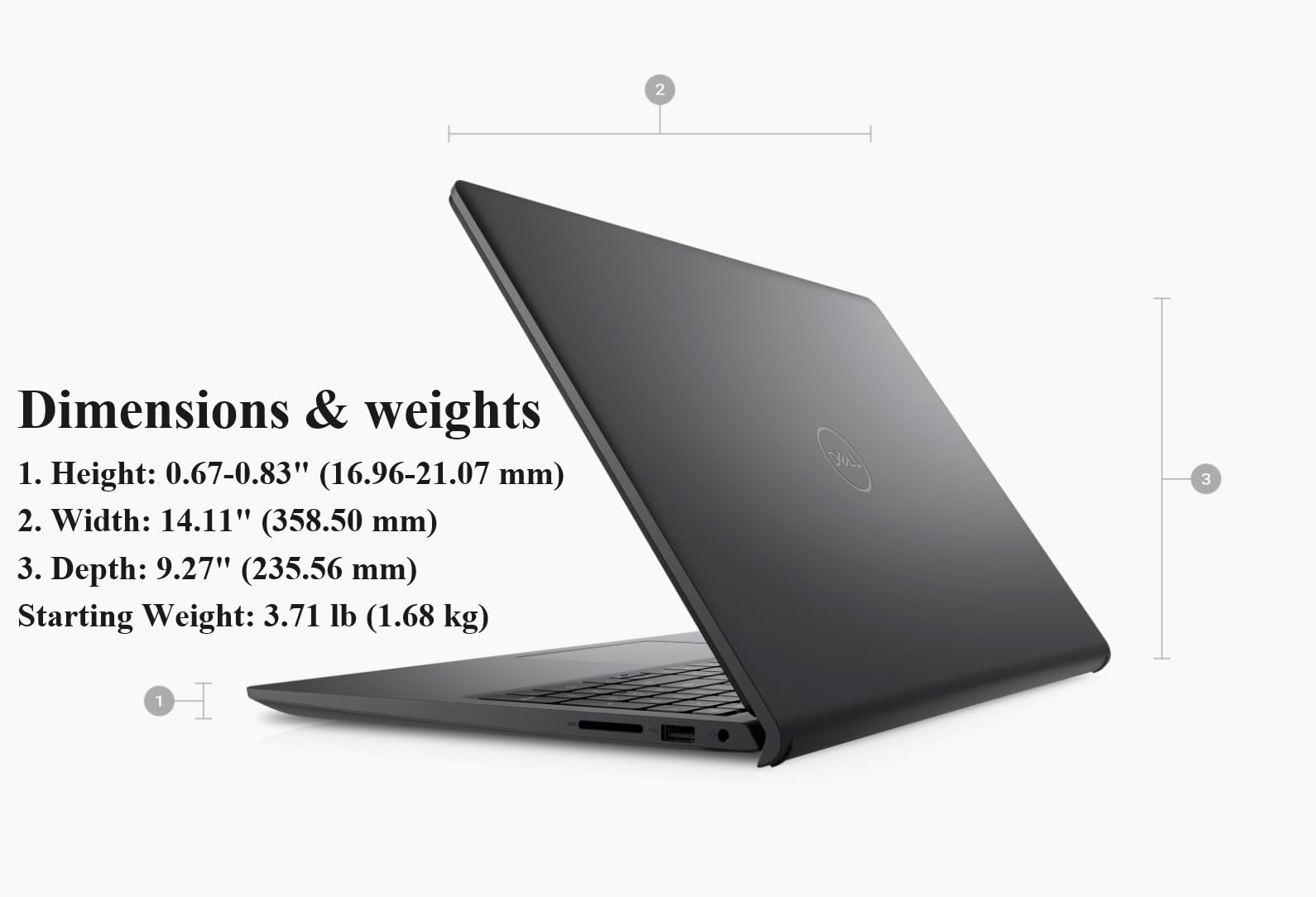 DELL Newest Inspiron 15 Business Laptop, 15.6" Full HD LED, AMD Ryzen 5 5500U, 8G RAM,512GB SSD, Webcam, WiFi, Win 11 Pro, SD Card Reader, Long Battery Life, Carbon Black