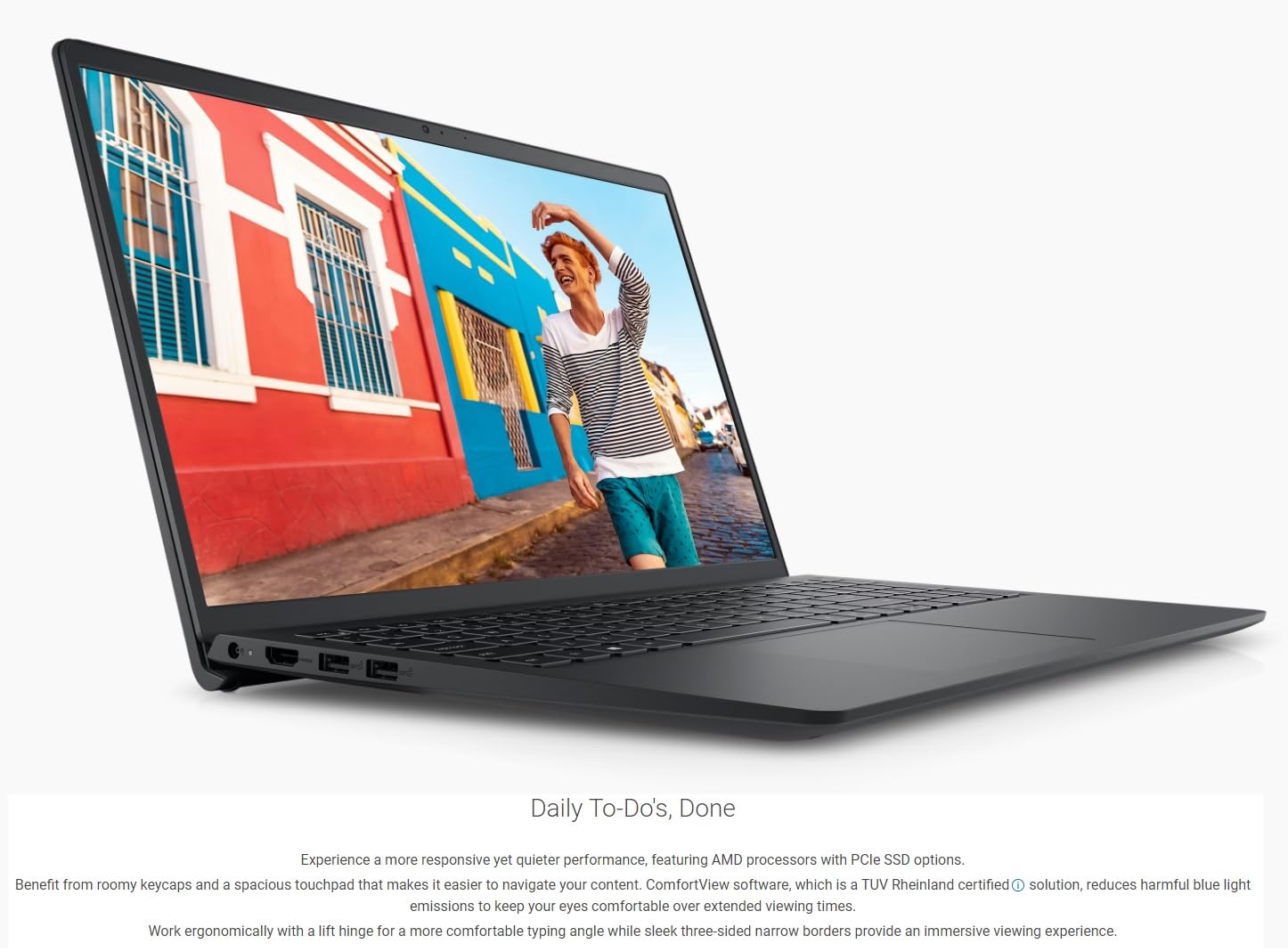 DELL Newest Inspiron 15 Business Laptop, 15.6" Full HD LED, AMD Ryzen 5 5500U, 8G RAM,512GB SSD, Webcam, WiFi, Win 11 Pro, SD Card Reader, Long Battery Life, Carbon Black