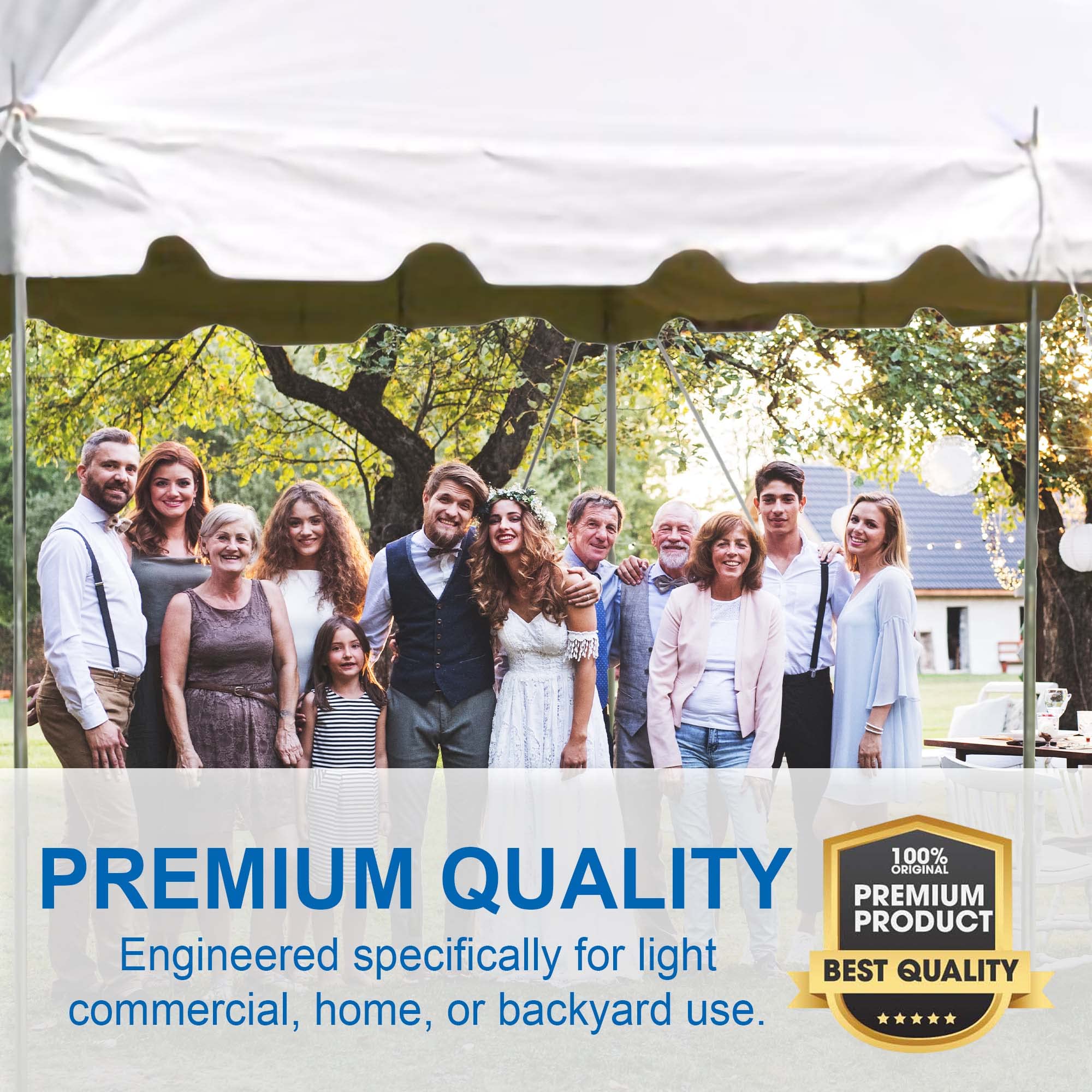 Party Tents Direct 20' x 40' Weekender Canopy Tent with Sidewalls, Easy Up Party Tent for Backyard, Outdoor Tents for Parties, Weddings, Graduations, Banquets, Events, Heavy Duty, PVC White Top