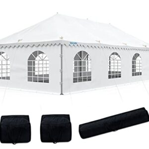 Quictent 20x40 Fire Retardant Pole Party Tents Heavy Duty PVC Vinly Pole Tent Wedding Party Canopy with Carry Bags