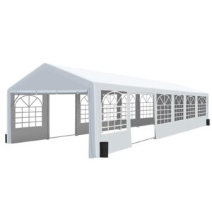 GARTOO 20' x 40' Canopy Party Tent & Carport - Heavy Duty Outdoor Wedding Gazebo with 4 Sand Bags, Event Shelter Canopy for Outdoor Event, Wedding, Birthday Party