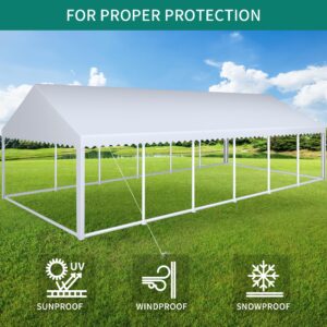 YITAHOME 20x40FT Party Tent Heavy Duty PVC Wedding Event Shelters White Upgraded Galvanized Ripple Canopy with Large Roof Removable Sidewalls & 4 Storage Bags 600D Oxford Commercial